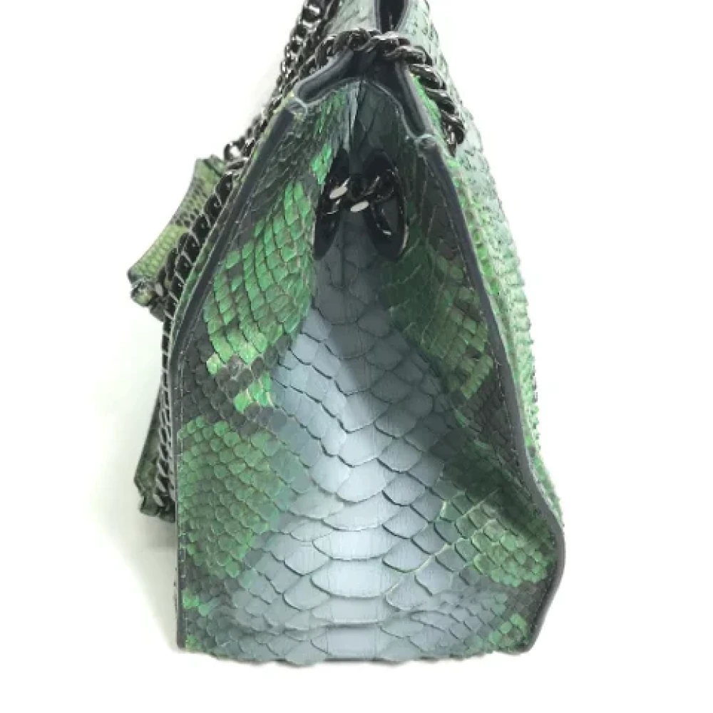 Bvlgari Vintage Pre-owned Fabric shoulder-bags Green Dames