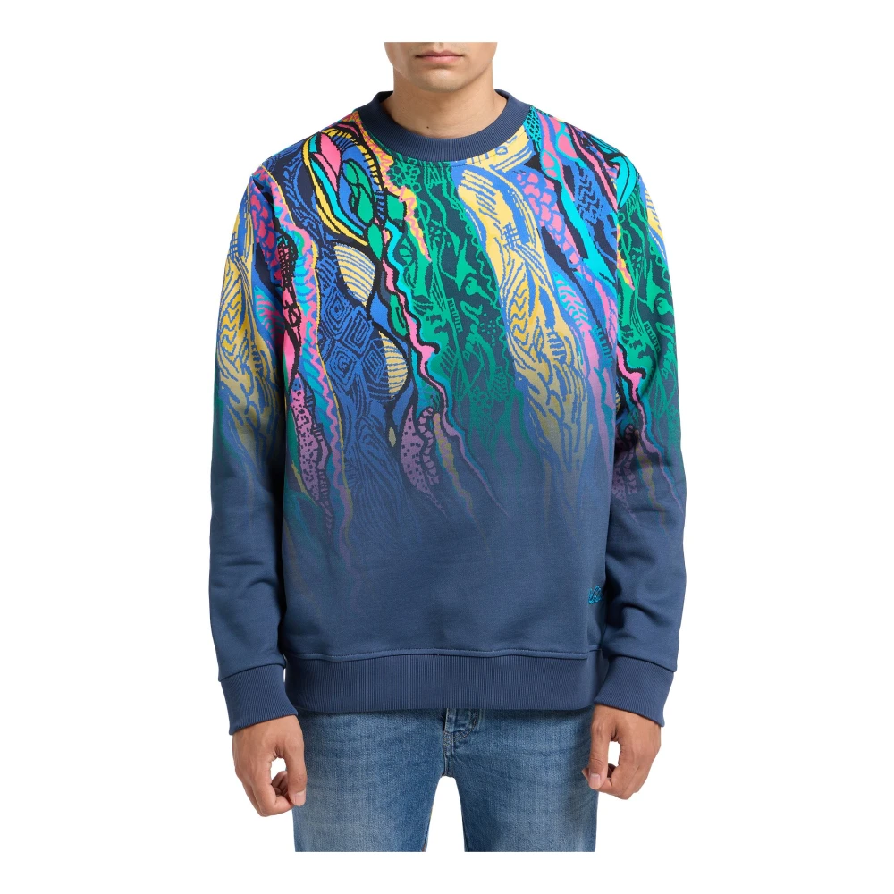 Carlo colucci Kleurrijke Sweater Heren Donkerblauw Multicolor Heren