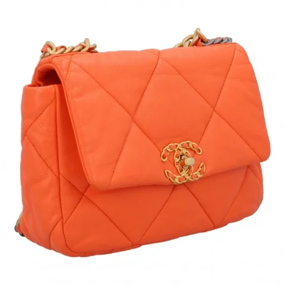 Chanel Vintage Pre-owned Leather crossbody-bags Orange Dames