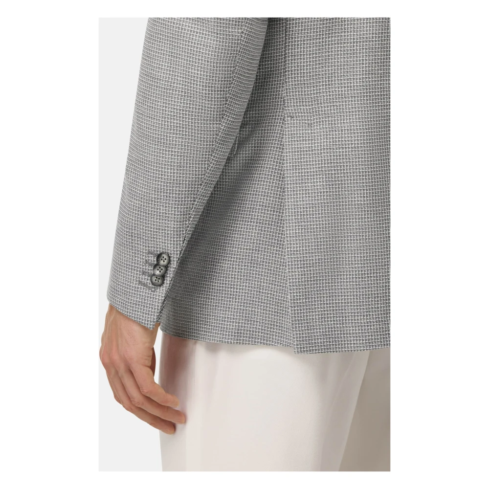 Boggi Milano Lichtgrijze jas van stretch linnen en wol Gray Heren