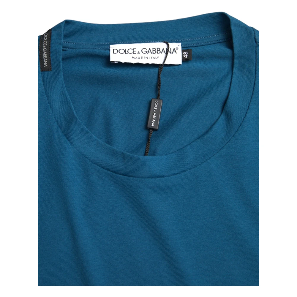 Dolce & Gabbana Blauw Logo Ronde Hals T-shirt Blue Heren