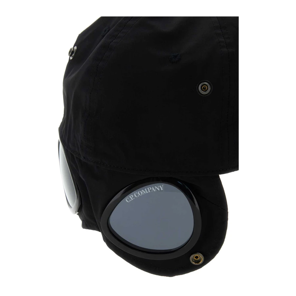 C.P. Company Stijlvolle Zwarte Nylon Baseballpet Black Heren