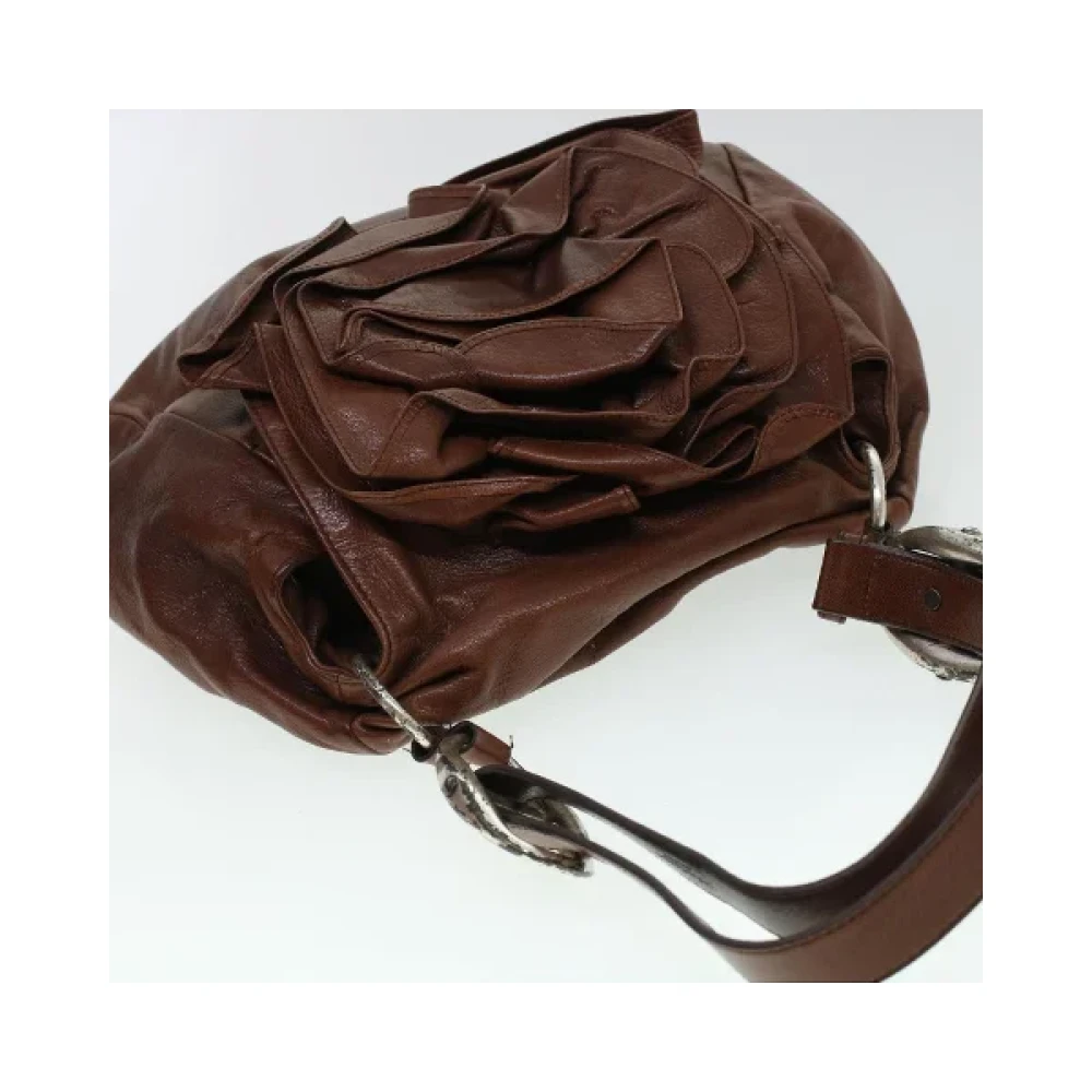 Yves Saint Laurent Vintage Pre-owned Leather handbags Brown Dames