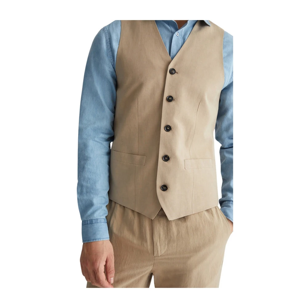 Liu Jo Elegante V-hals Bruine Sweater Vest Beige Heren