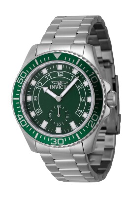 green-dial-steel-chronograph-watch