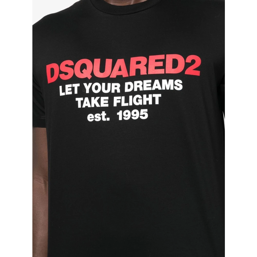 Dsquared2 Bedrukt Logo T-shirt Black Heren