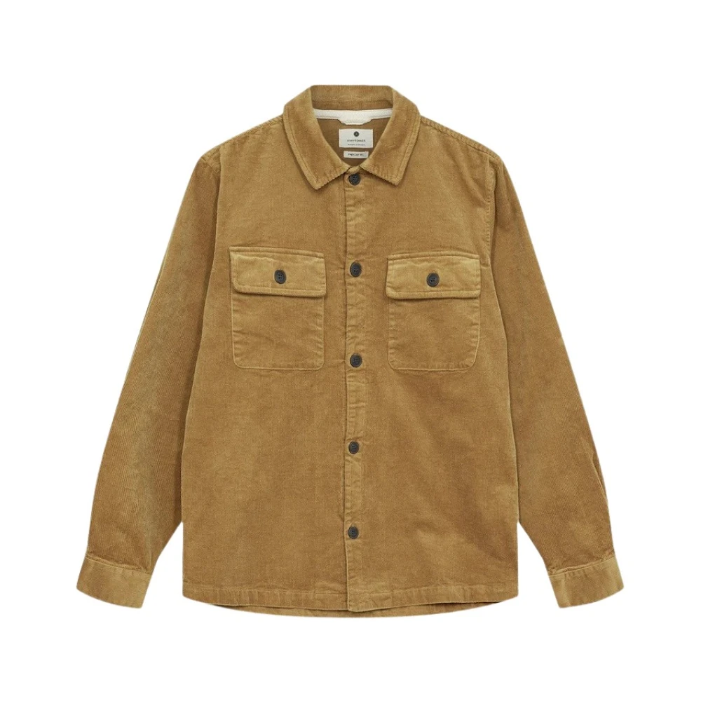 Anerkjendt Corduroy Overshirt Upgrade Stijlvol Lichtgewicht Jas Brown Heren