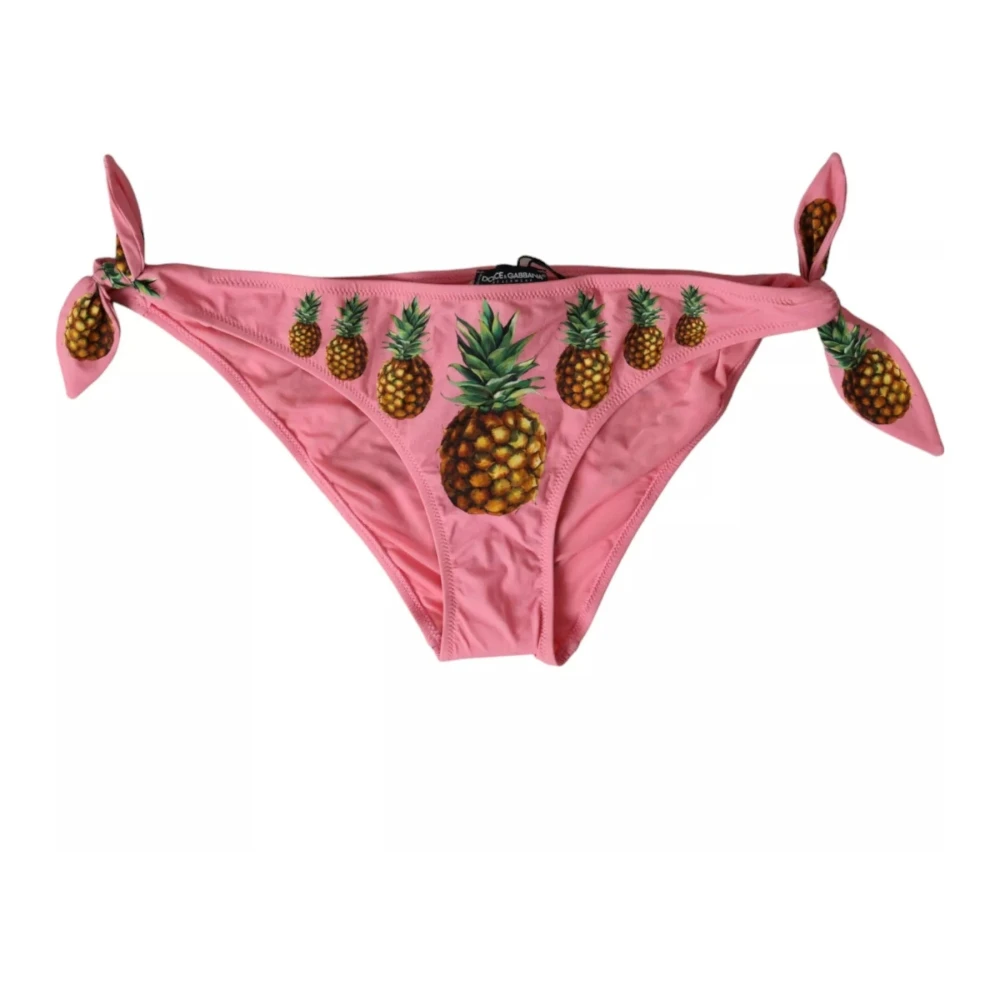 Dolce & Gabbana Women's Pink Pineapple Swimsuit Bikini Bottom