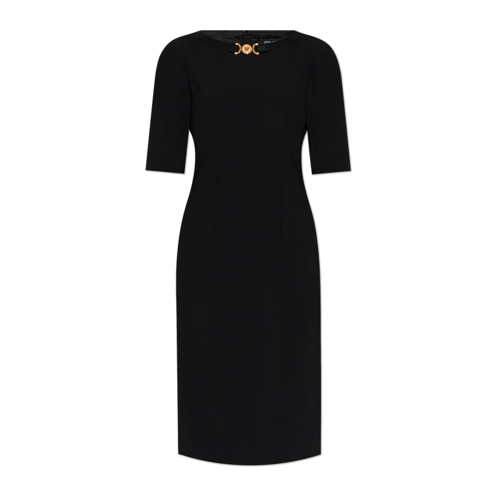 Versace Jurk met applicatie bij de halslijn Black Dames