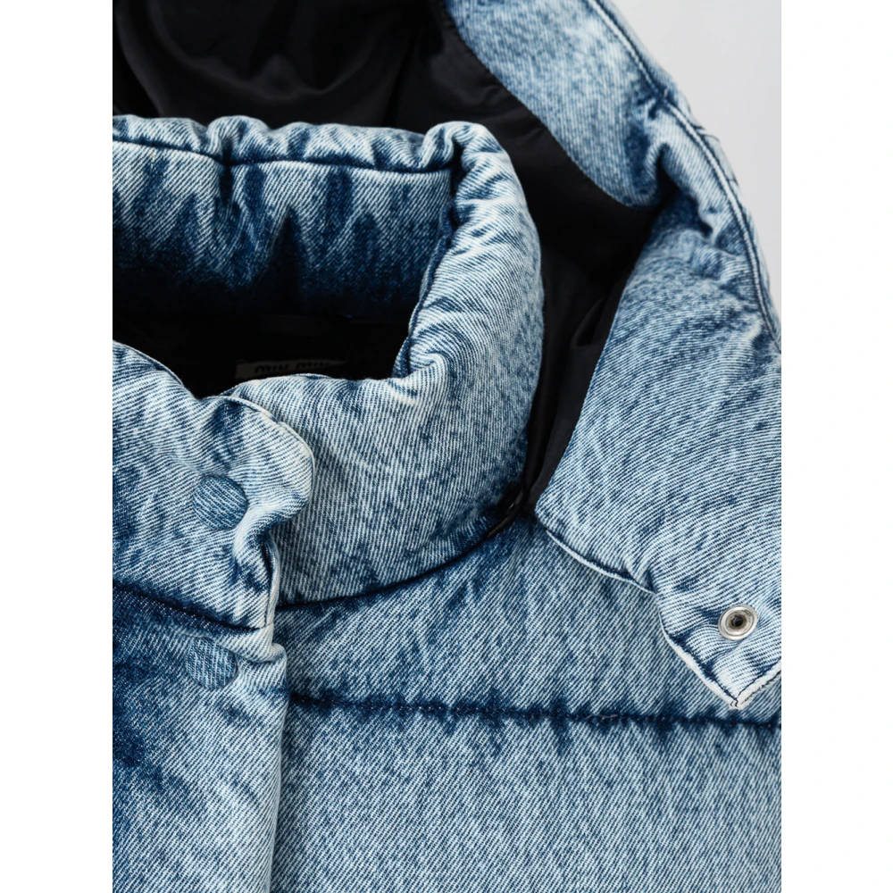 Miu Denim Puffy Jack Blue Dames