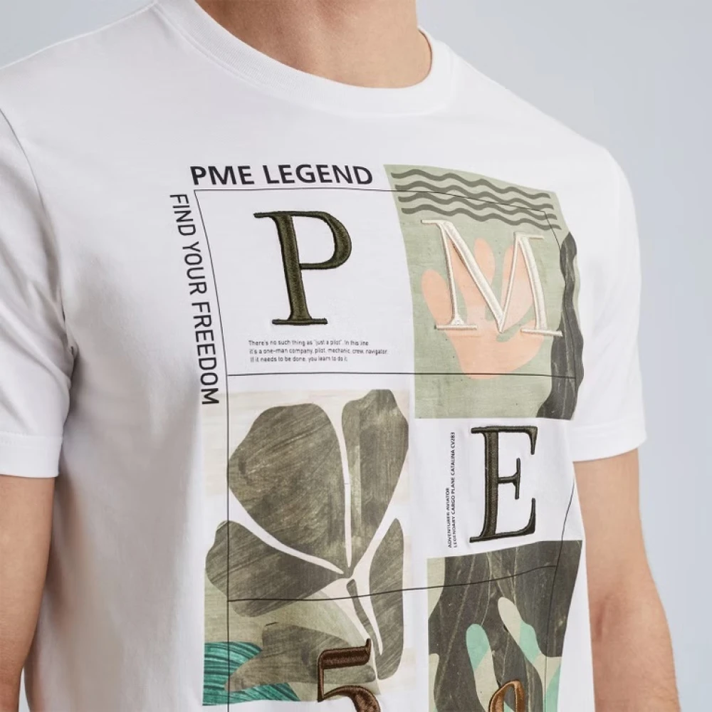PME Legend Digitale Print Ronde Hals T-Shirt Multicolor Heren