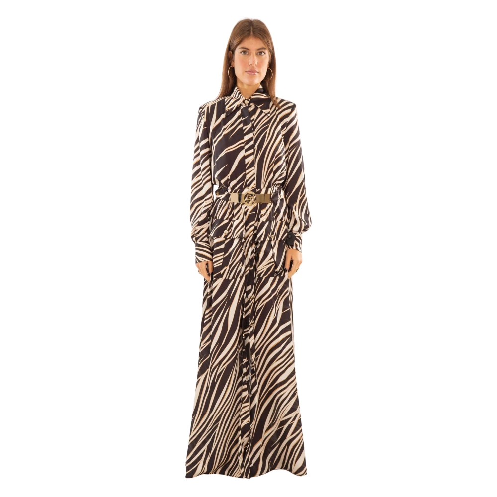 Babylon Animalier Side Split Dress in Multicolor Dames