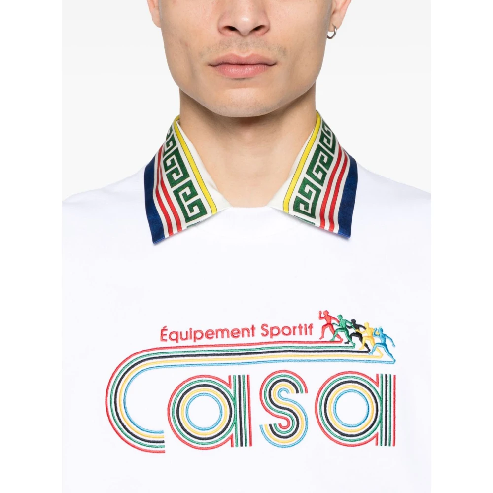 Casablanca Sportif Ronde Hals Lange Mouw Sweatshirt White Heren