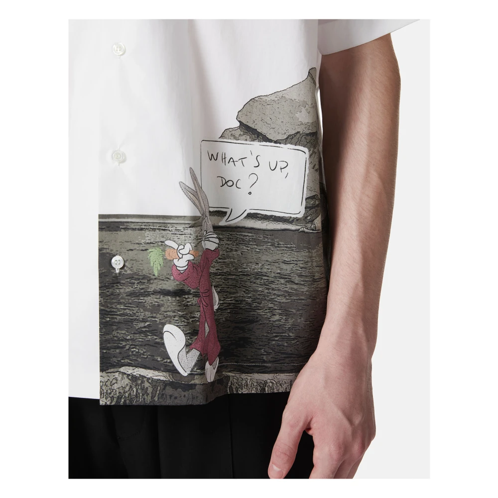 Iceberg Regular fit korte mouwen bowling shirt White Heren