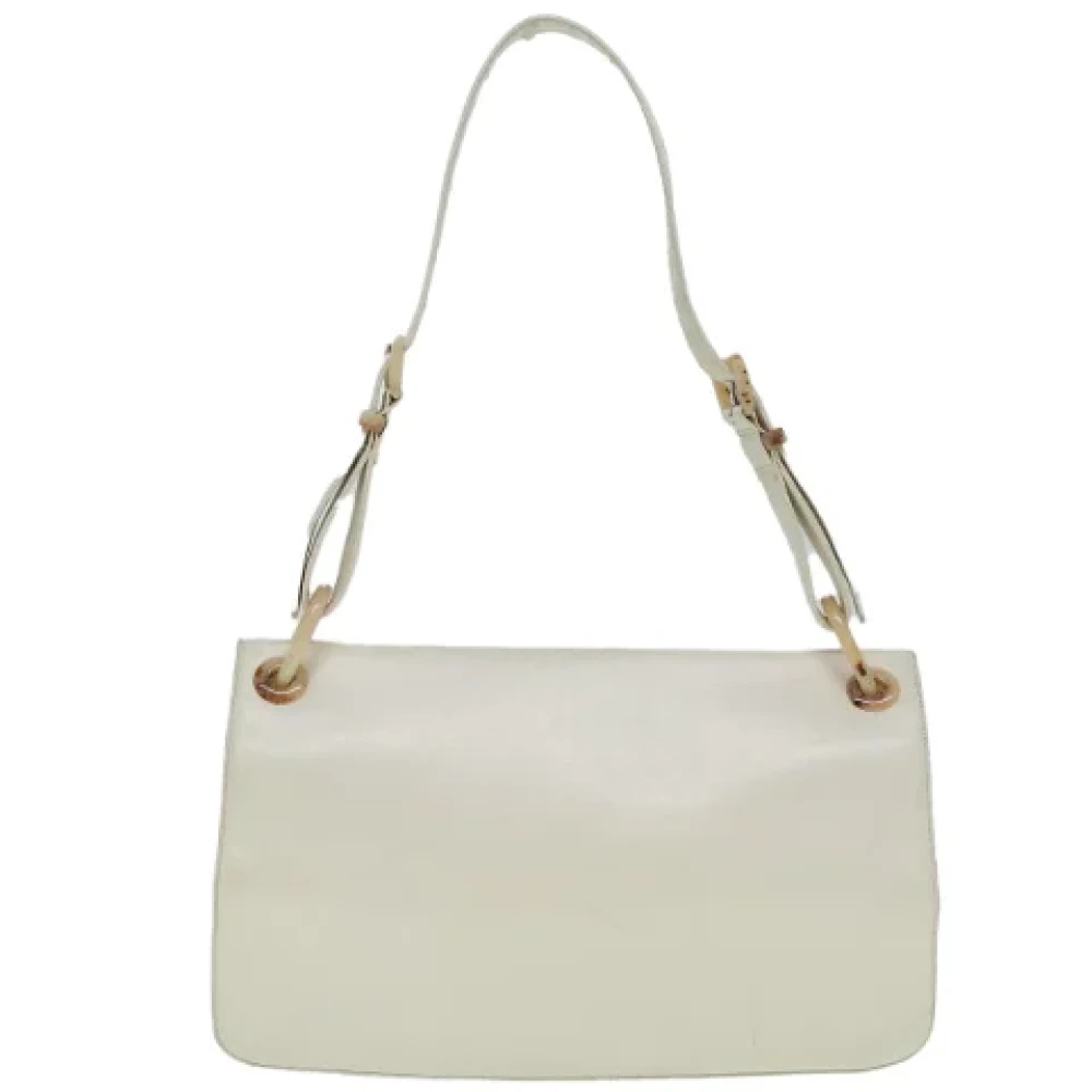 Prada Vintage Pre-owned Leather prada-bags White Dames