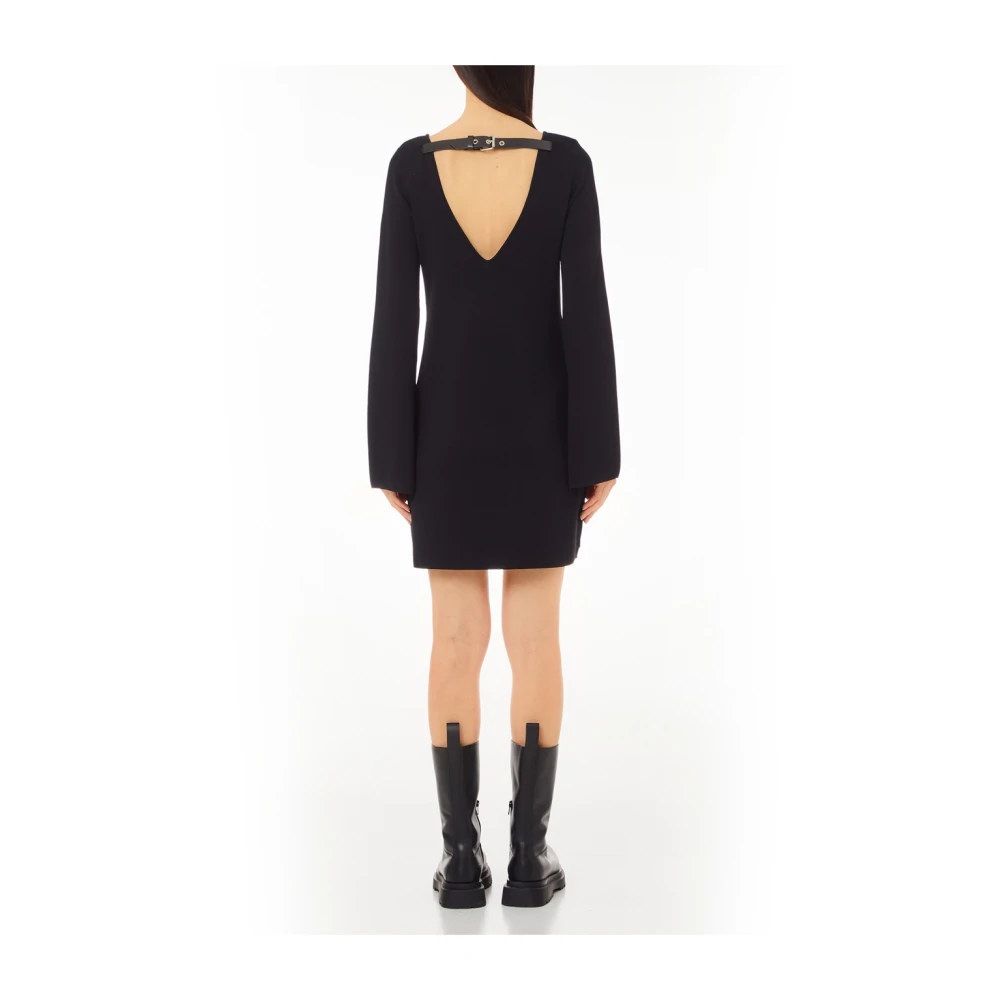 Liu Jo Zwarte Gebreide Mini Jurk Black Dames