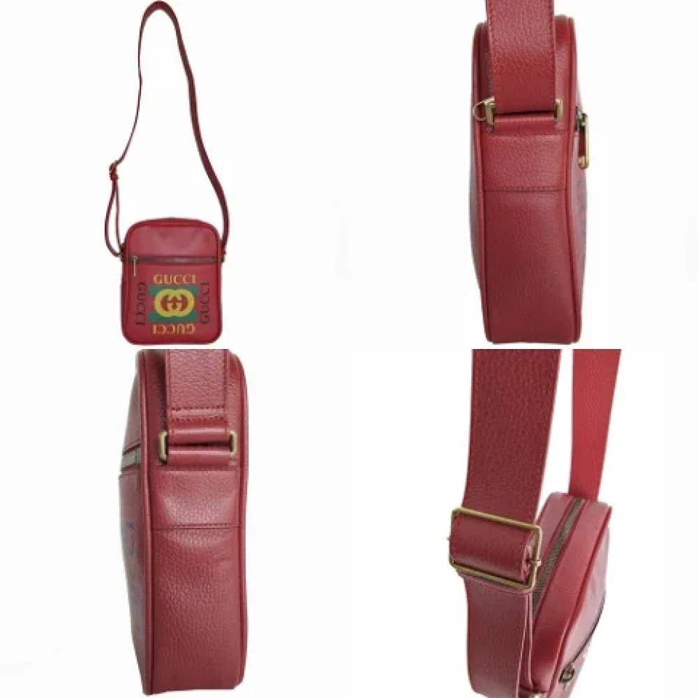 Gucci Vintage Pre-owned Leather gucci-bags Red Heren