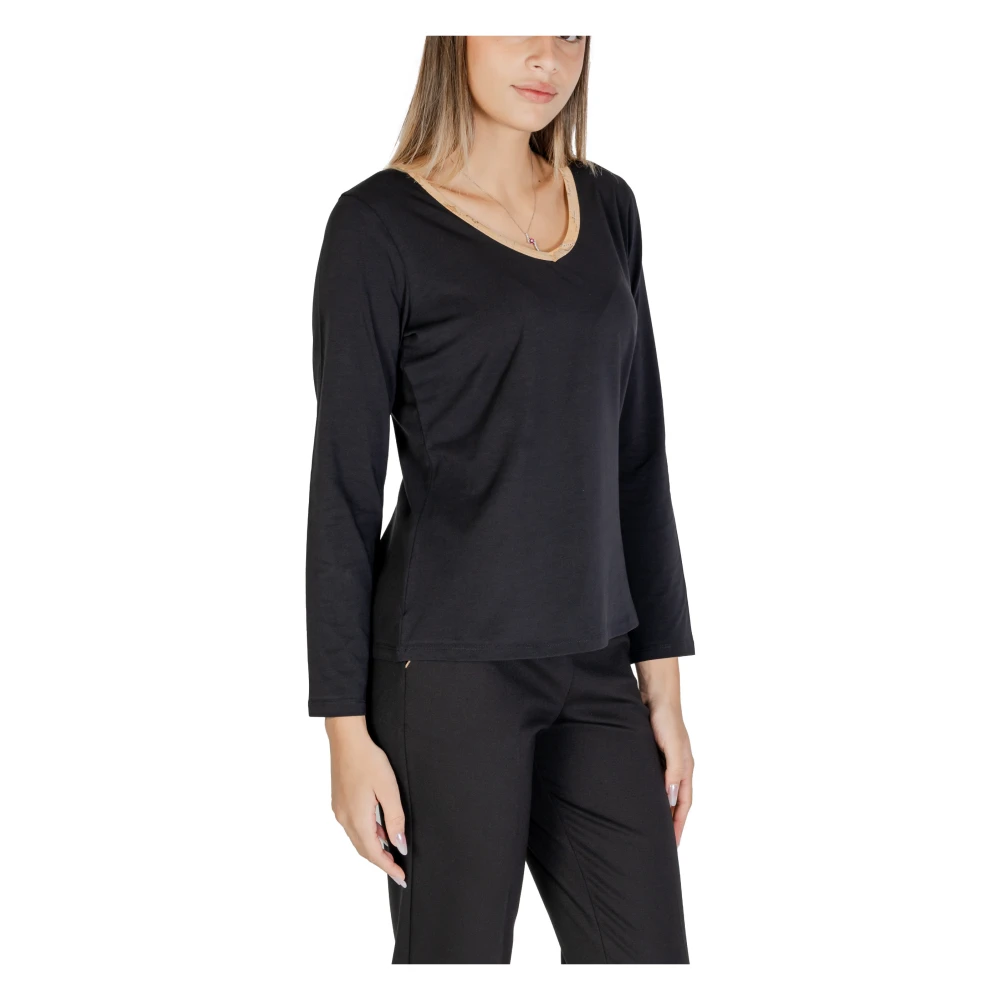 Alviero Martini 1a Classe Zwarte V-hals Gebreide Kleding Herfst Winter Black Dames