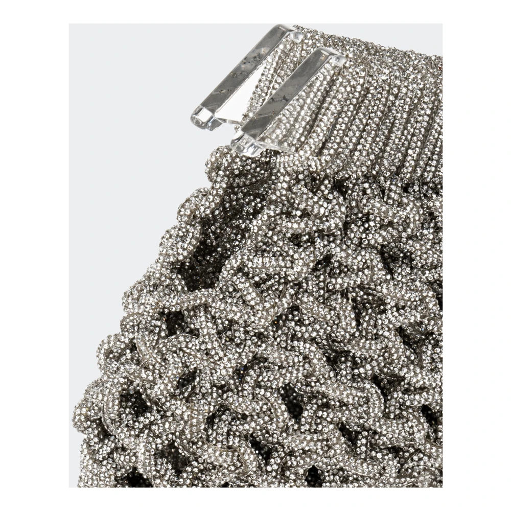 Hibourama Handgeweven Diamanten Clutch met Kristallen Gray Dames