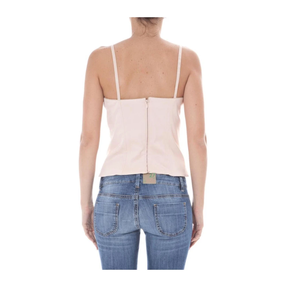 John Galliano Roze kanten top met rits Pink Dames