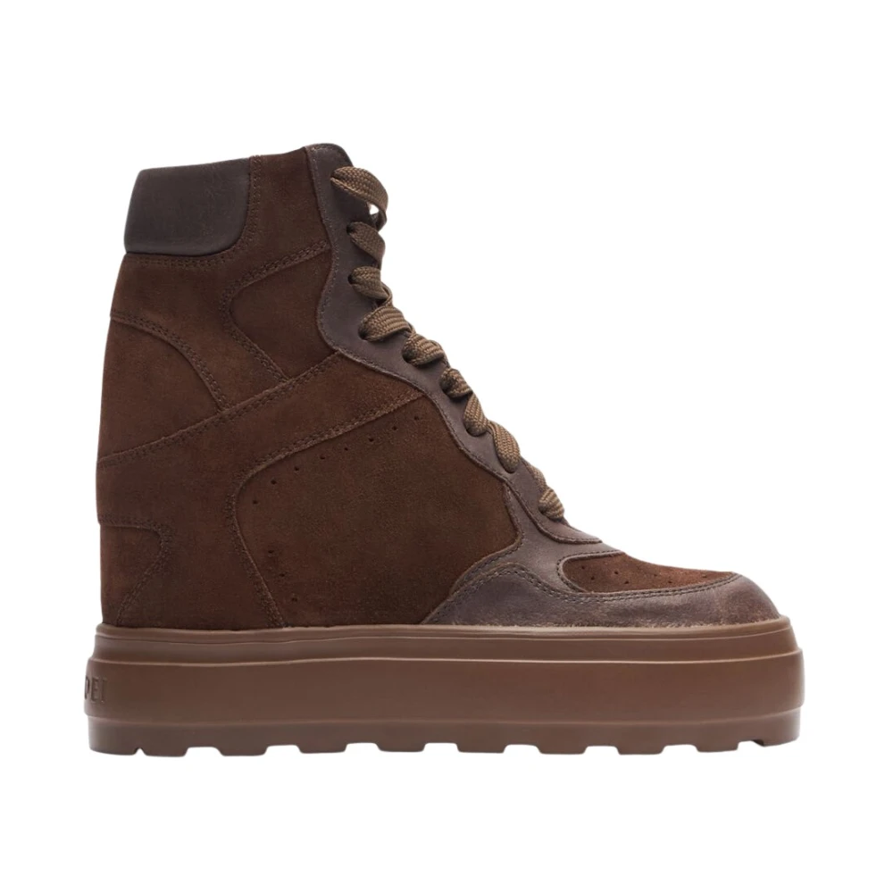 Casadei Brown Wedges, Female, 7 1/2 Uk, High Top Suede Trainers