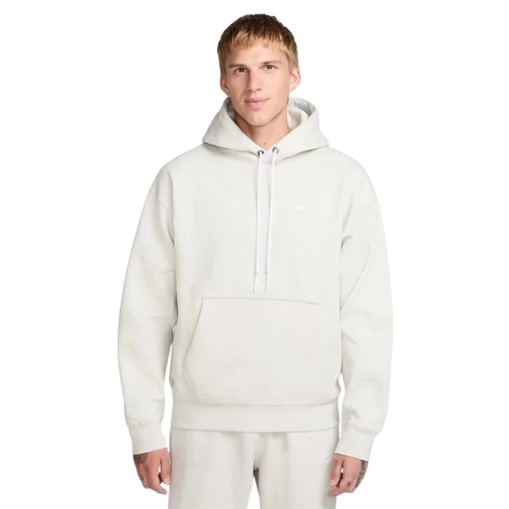 Nike Men's White Long Sleeve Training Tops, Xs, Solo Swoosh Fleece Pullover Hoodie