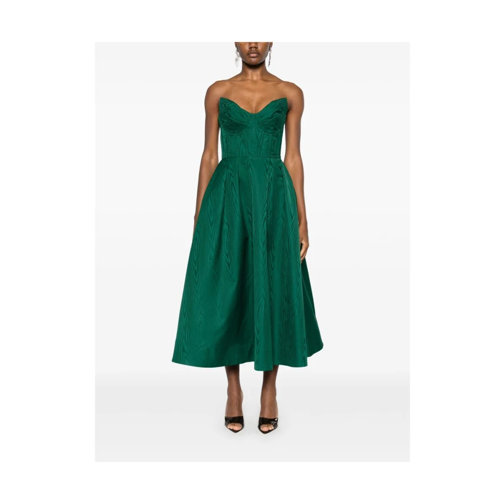 Rebecca Vallance Smaragdgroene Strapless Jurk met Zakken Green Dames