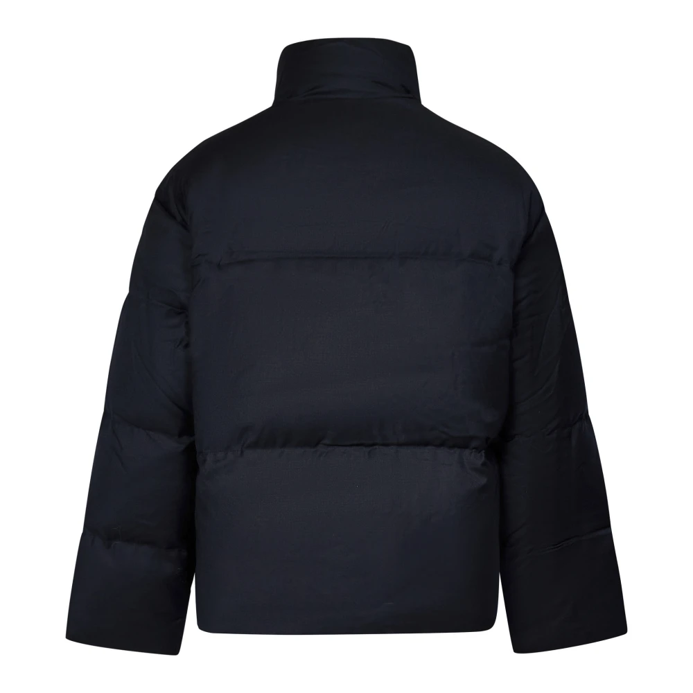 Emporio Armani Blauwe Wollen Blend Jack met Volledige Rits Blue Heren