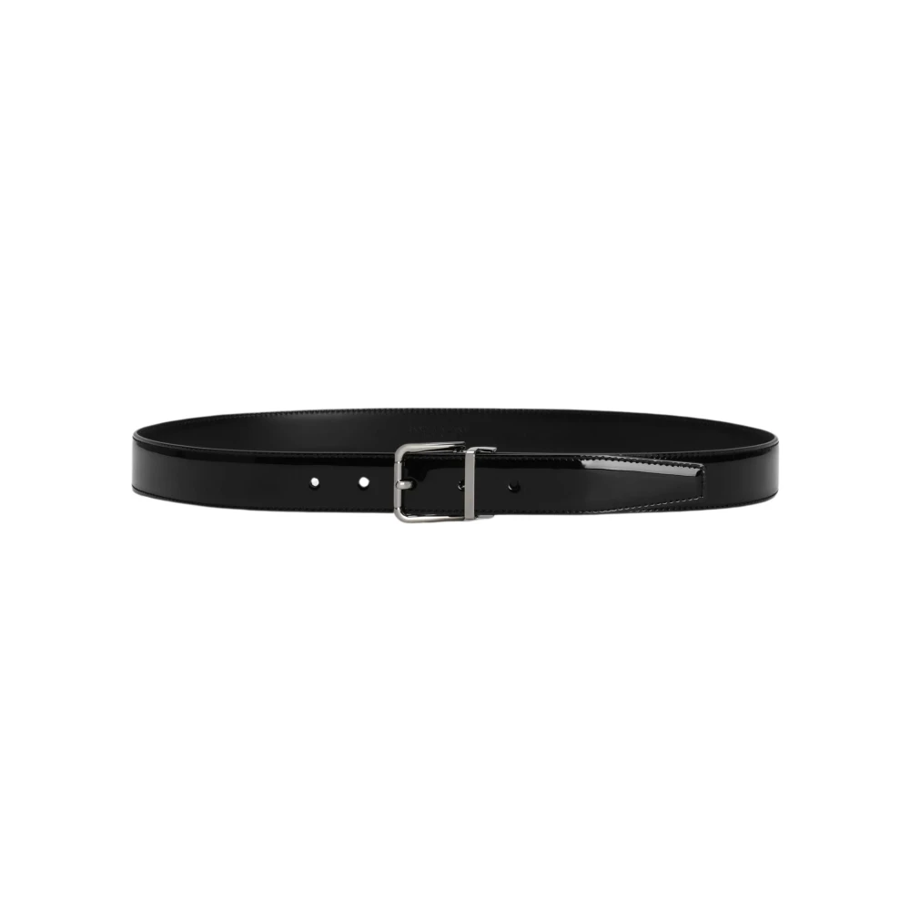 Dolce & Gabbana Zwart leren kinderriem Black Heren