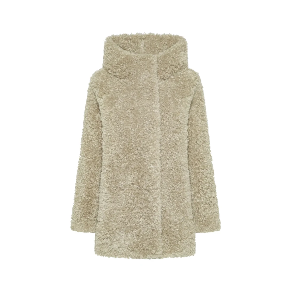 RRD Elegante Sherpa Effect Omkeerbare Jas Beige Dames