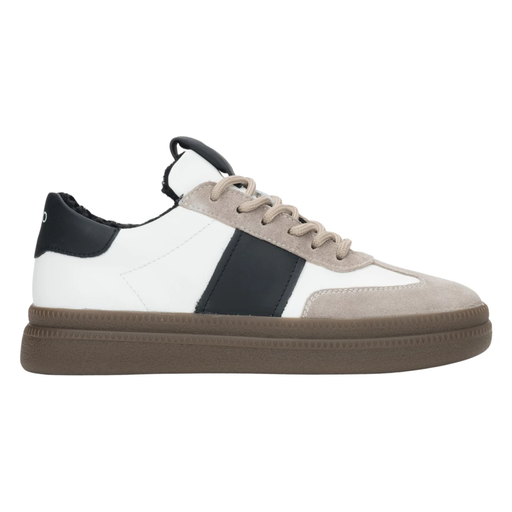 Estro Multicolor Sneakers, Female, 6 Uk, Women's White & Grey Winter Low-Top Trainers With Fur Lining Er00116053