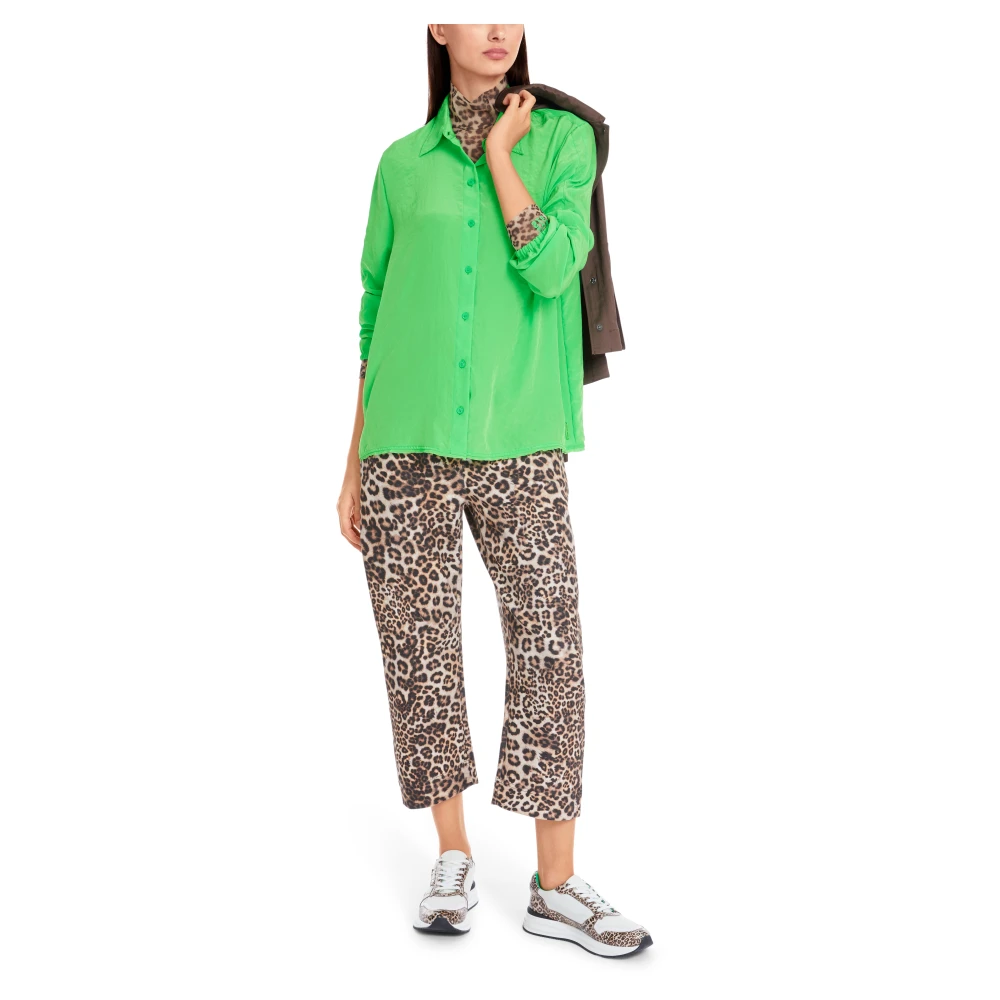 Marc Cain Lichte Hemdblouse met Ruche Green Dames