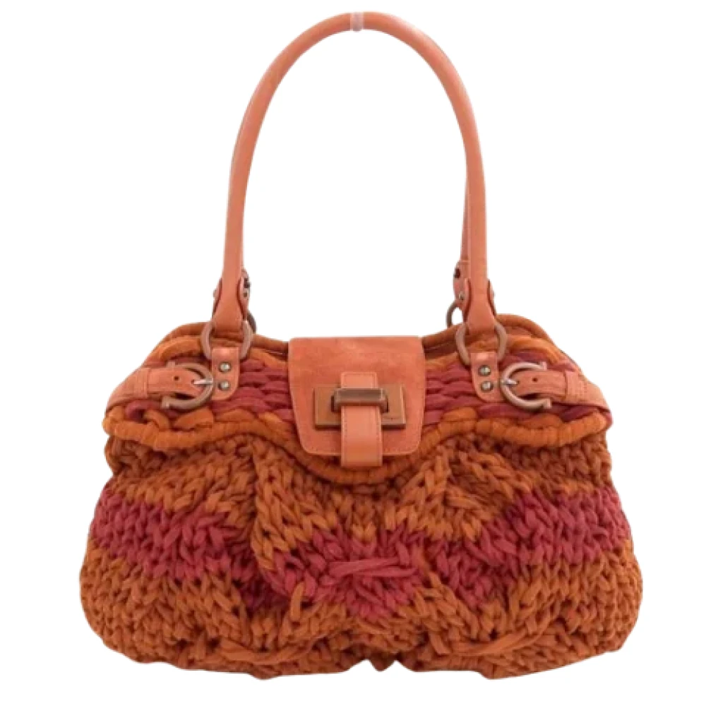 Salvatore Ferragamo Pre-owned Wool handbags Orange Dames