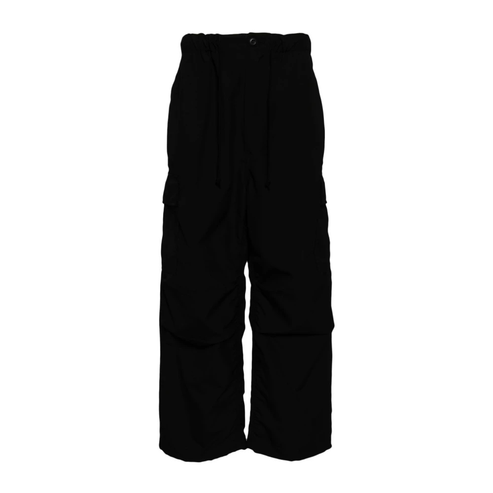 Comme des Garçons Zwarte Cargo Broek Elastische Trekkoord Zoom Black Heren