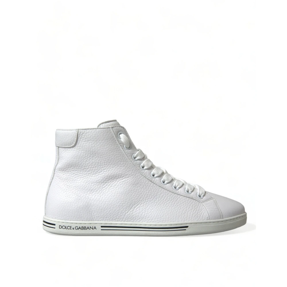 Dolce & Gabbana Elegante witte High-Top Sneakers Heren Schoenen