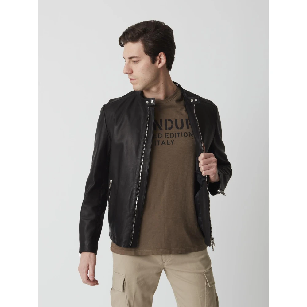 Dondup Stijlvolle Biker Jeans voor Mannen Black Heren