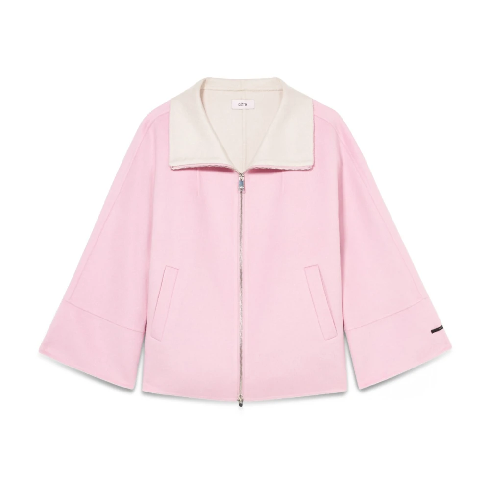 Oltre Wollen Cape met Rits Pink Dames