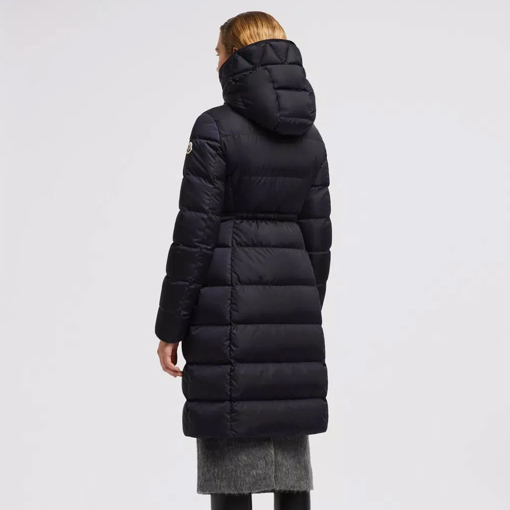 Moncler Navyblauwe Avocette Lange Donsjas Blue Dames