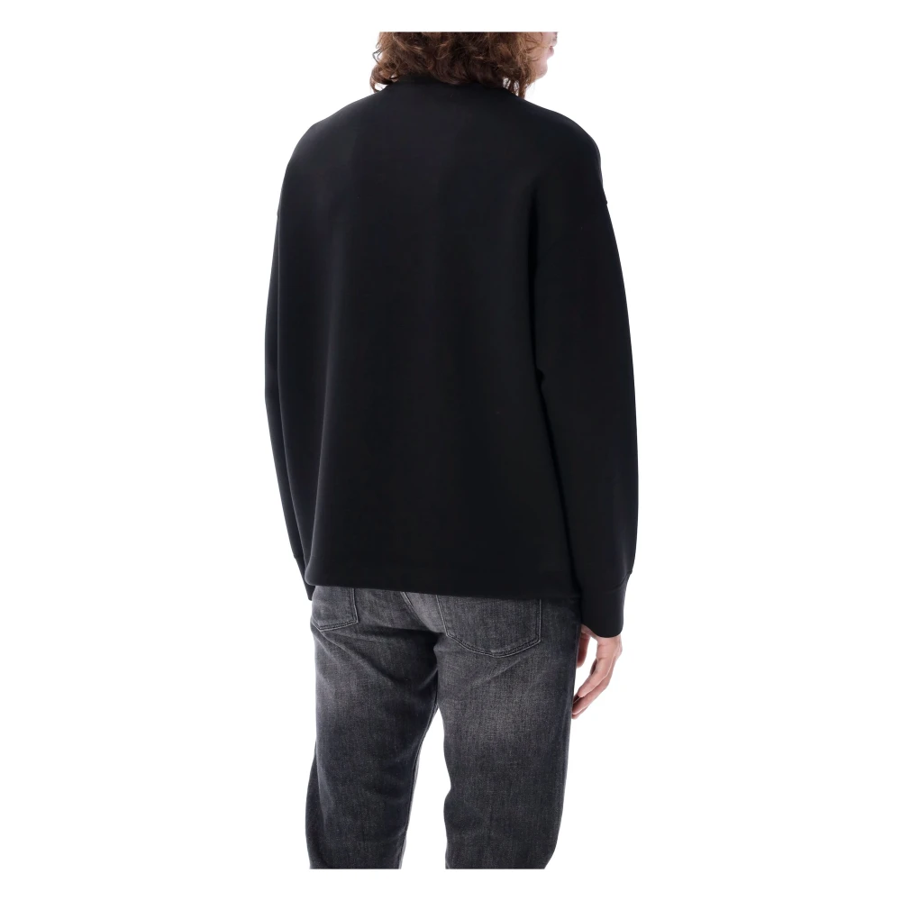Emporio Armani Geborduurd Logo Gebreide Trui Aw24 Black Heren