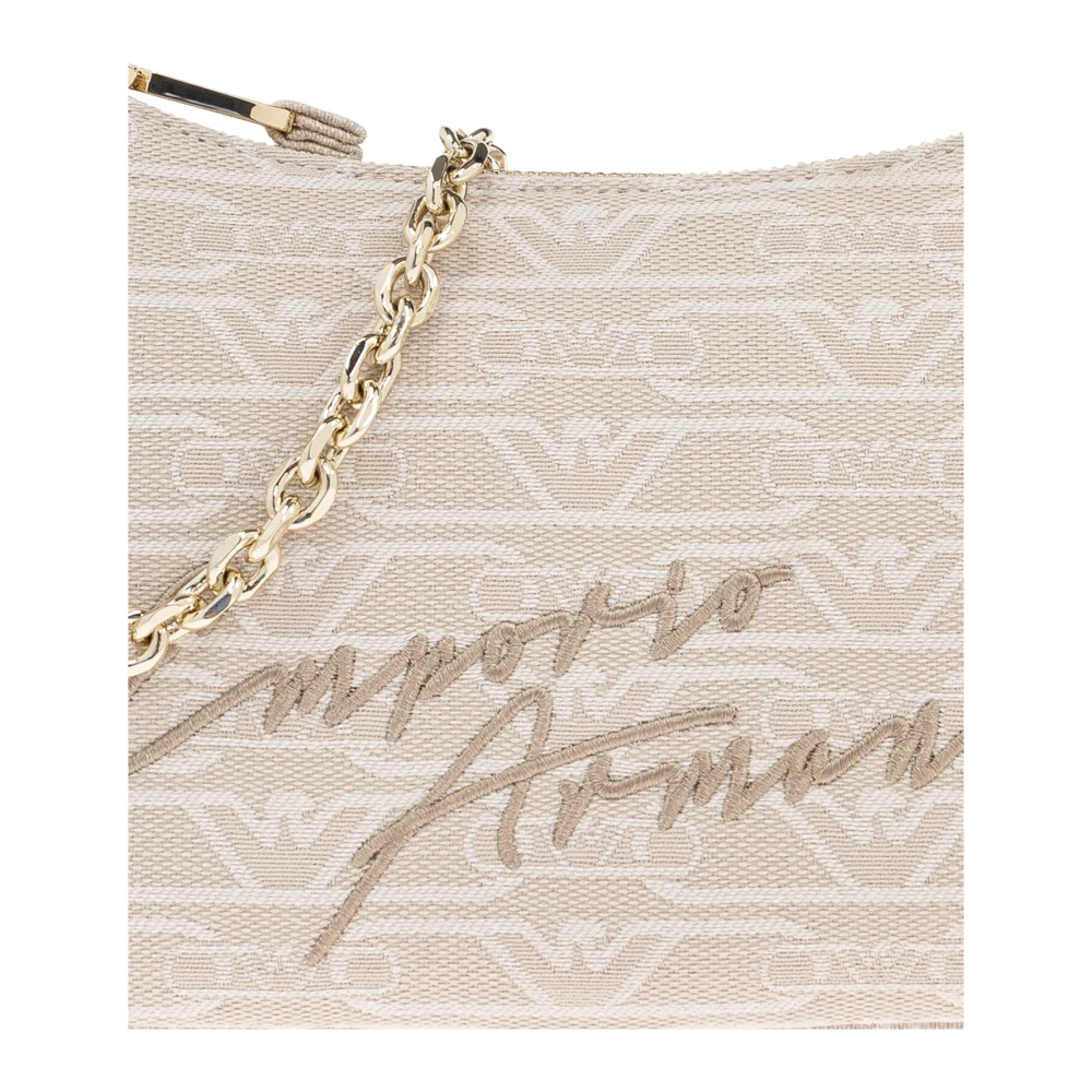 Emporio Armani Schoudertas met geborduurd logo Beige Dames