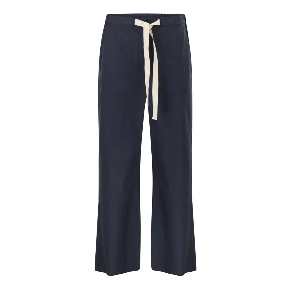 Max Mara Studio Kvinno Blå Byxor Dam, Xs, Bomull, Vida Byxor
