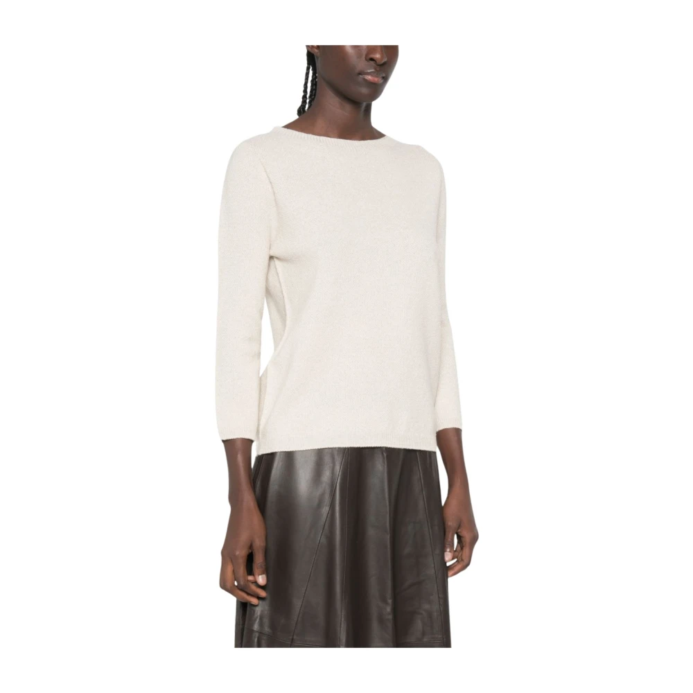 Fabiana Filippi Donna Beige - Maglione Girocollo In Maglia Fine - Knitwear - Xs