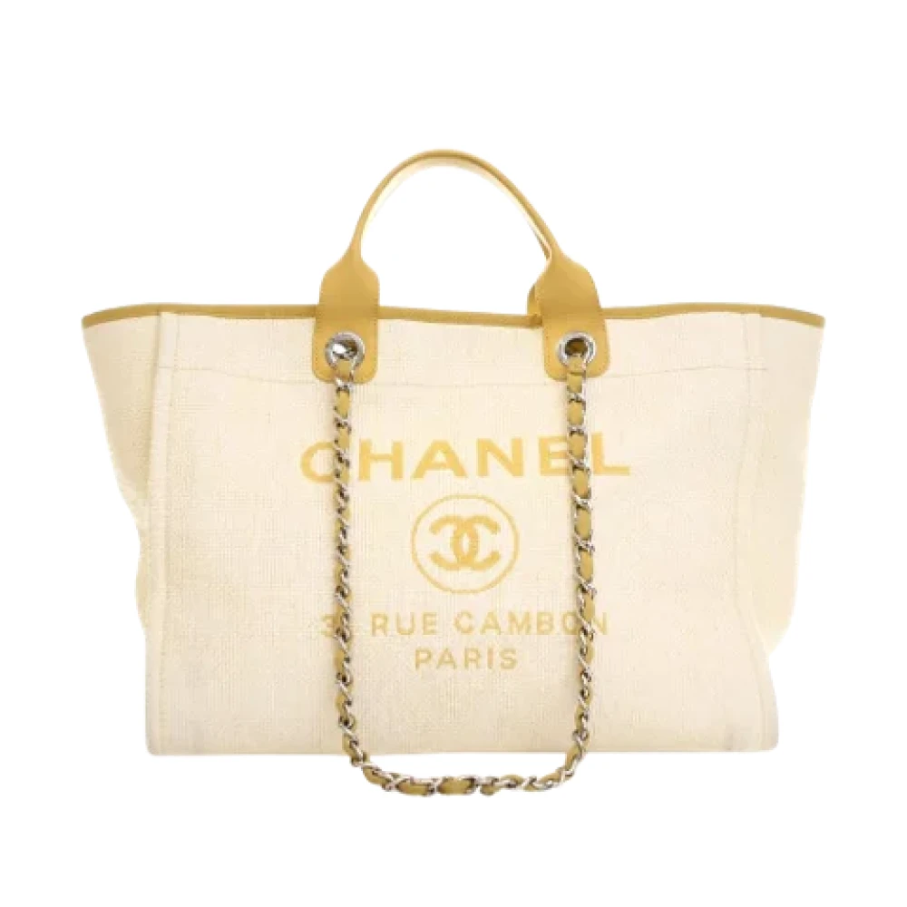 Chanel Vintage Pre-owned Canvas chanel-bags Beige Dames