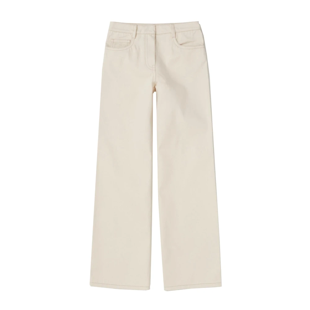 Prada Straight Leg Katoenen Broek Beige Heren