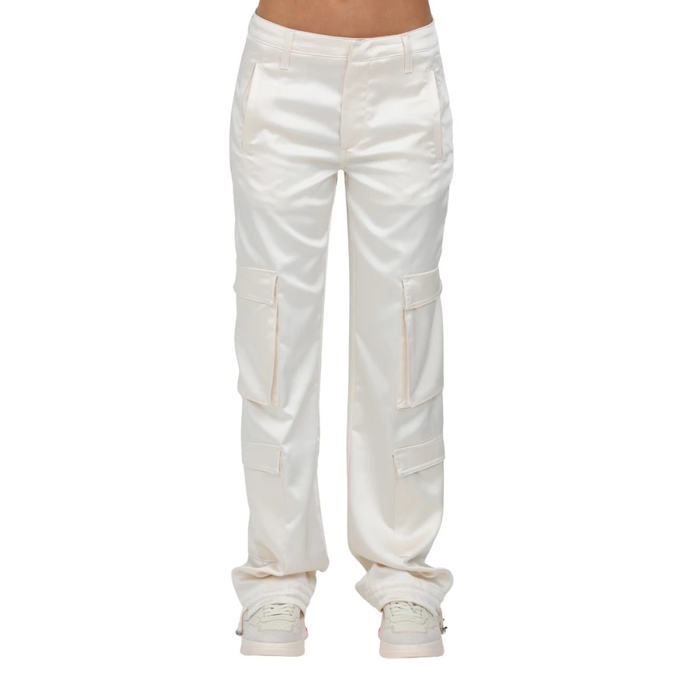Dondup Straight Trousers White Dames