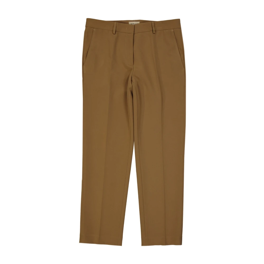 Blanca Vita Cropped Broek met Zakken en Rits Brown Dames