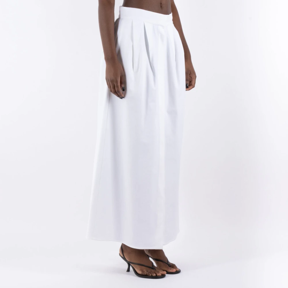 Max Mara Witte Katoenen Rok White Dames