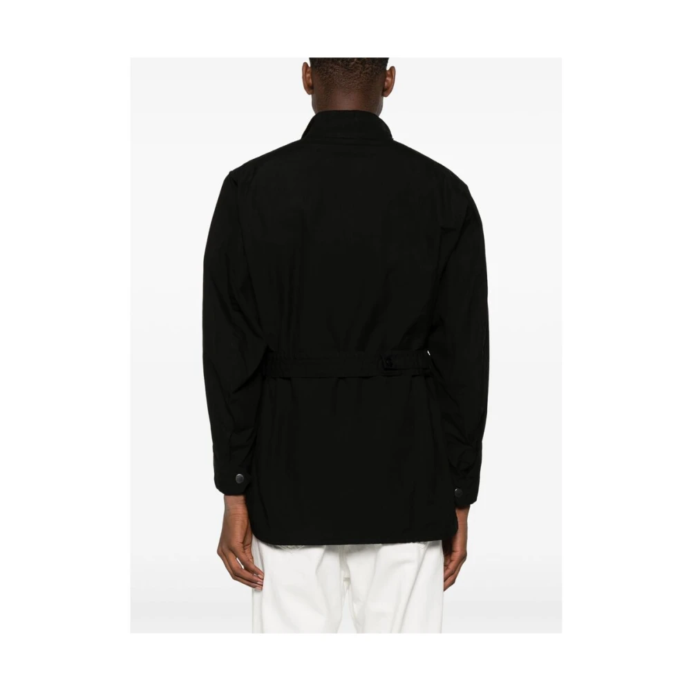 Barbour Buckle-Collar Zip Front Outerwear Black Heren