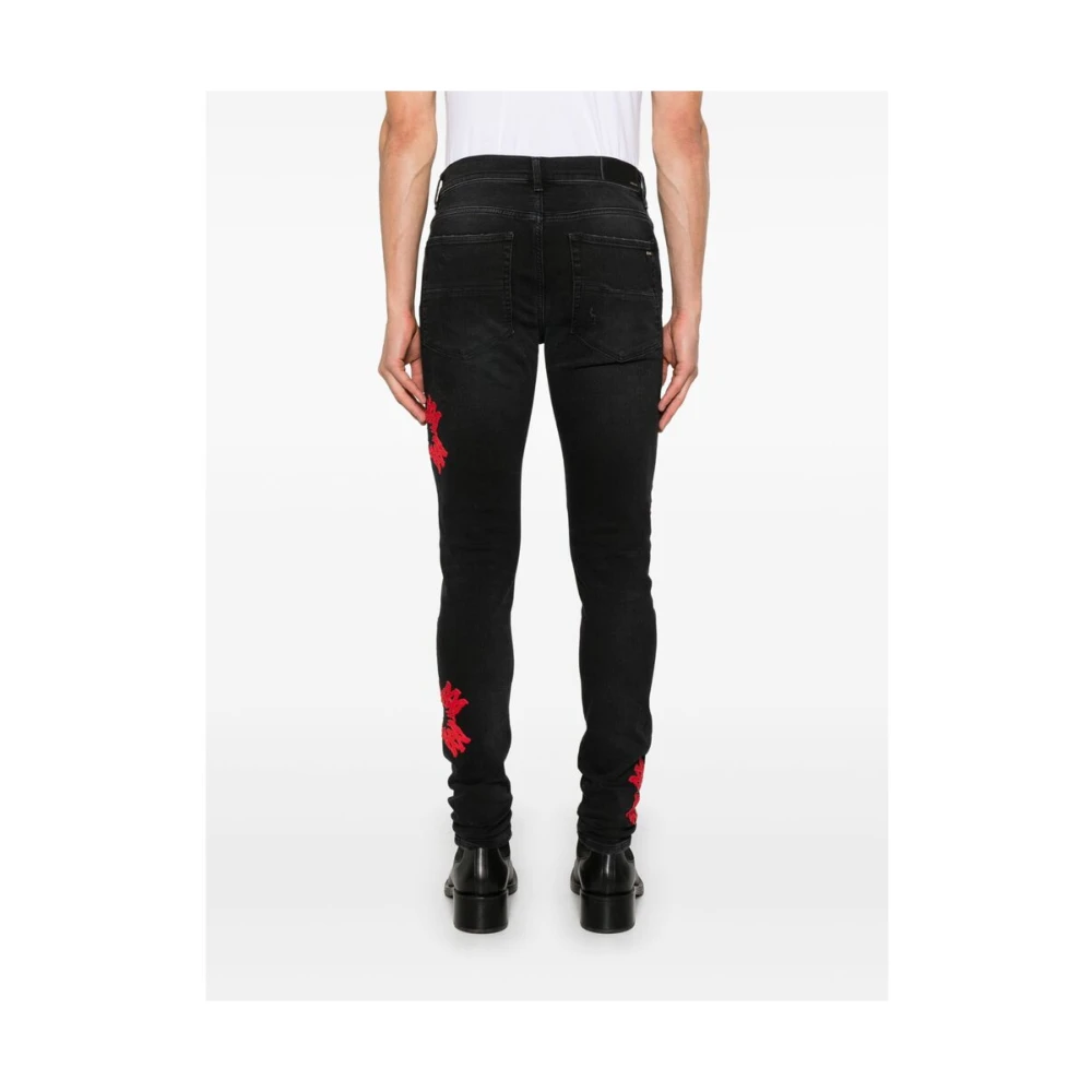Amiri Zwarte Klassieke Knoopsluiting Jeans Black Heren