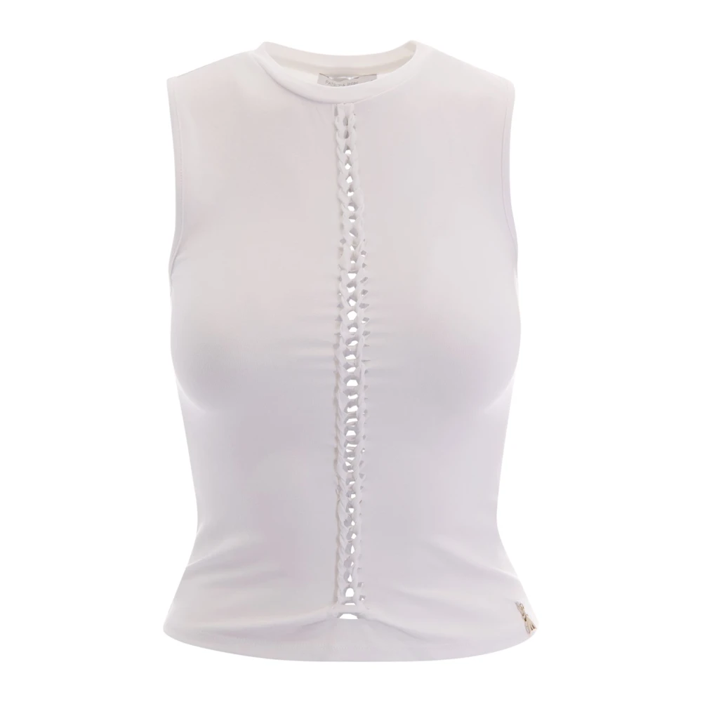 Patrizia Pepe Women's White Sleeveless Tops, Xs, Maglia/Top